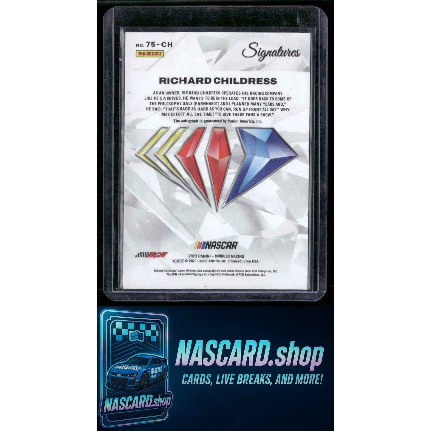 2024 Donruss #75-RC Richard Childress NASCAR 75th Anniversary Signatures