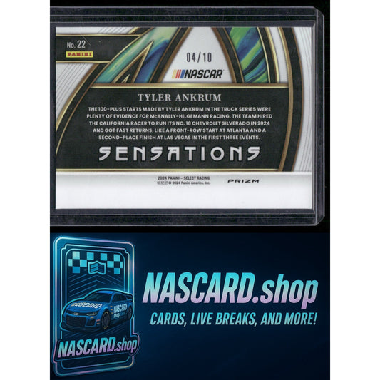2024 Panini Select #22 Tyler Ankrum Sensations Gold Prizms #/10