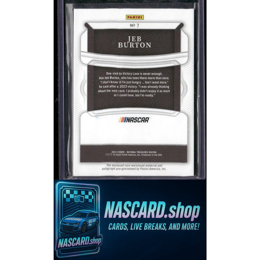 2023 Panini National Treasures #7 Jeb Burton Colossal Materials Signatures #/99 - NASCARD.shop