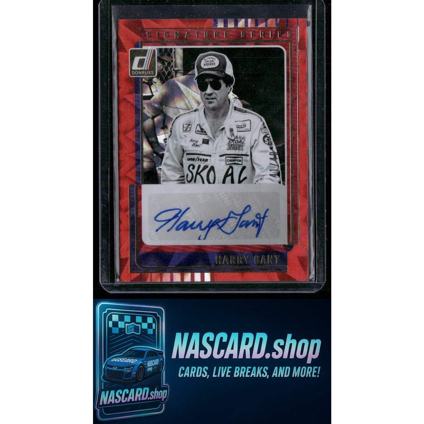 2025 Donruss #SS-HGT Harry Gant Signature Series Red Xplosion #/49 - NASCARD.shop