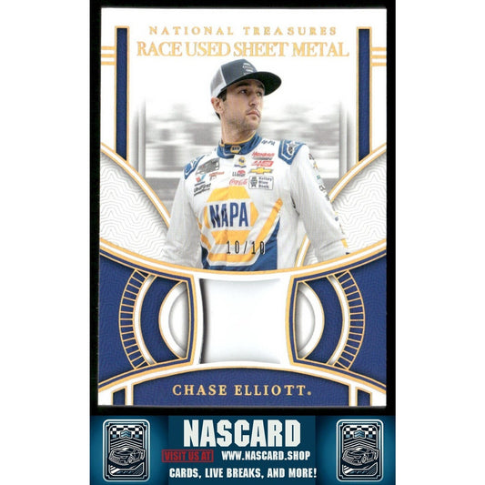 2024 National Treasures Race Used Sheet Metal Holo Gold Chase Elliott 10/10 - NASCARD.shop