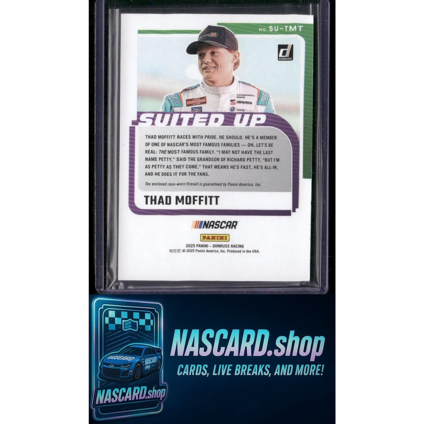 2025 Donruss #SU-TMT Thad Moffitt Suited Up Swatches Orange Ice