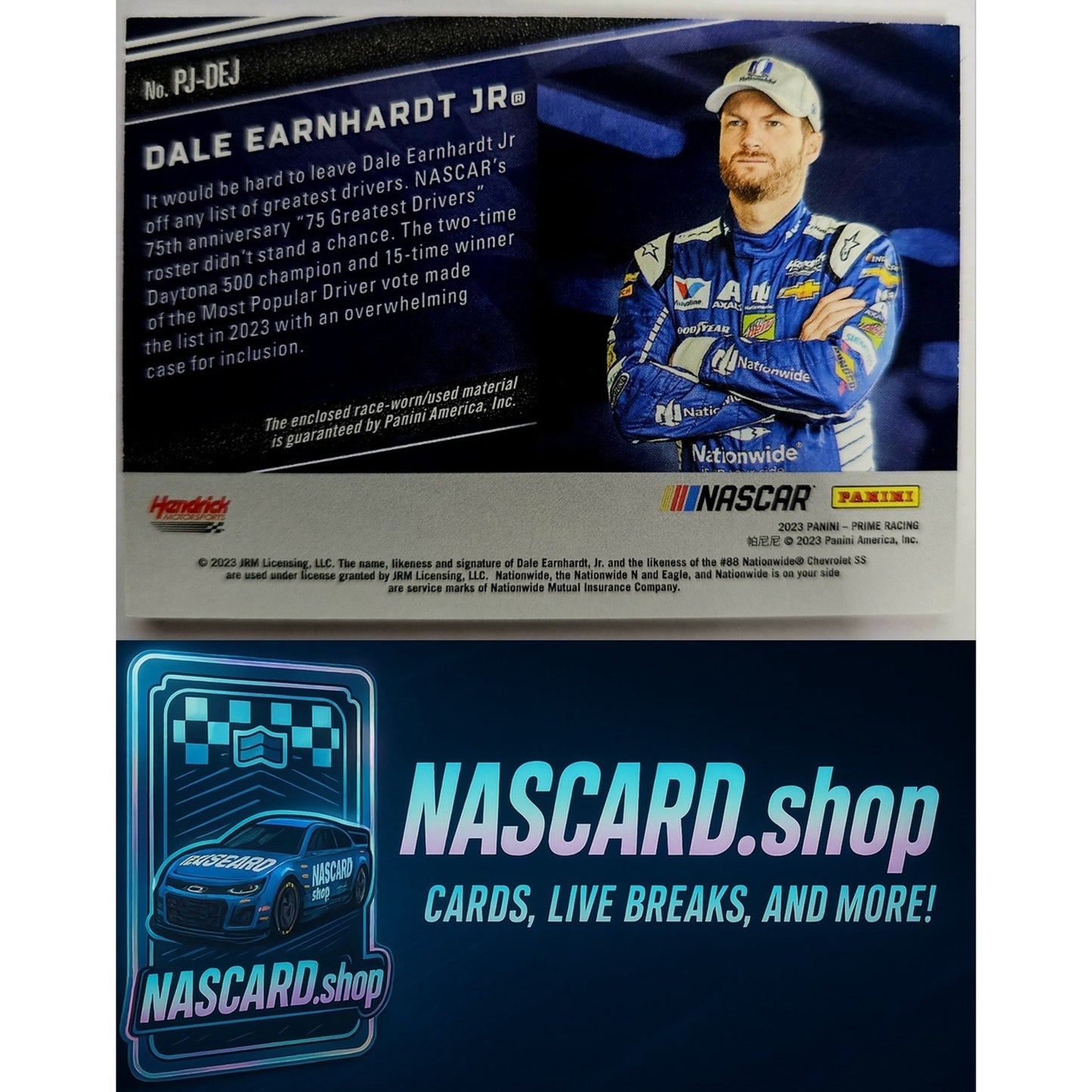 2023 Panini Prime Dale Earnhardt Jr Prime Jumbo Alpinestars Shoe Straps #1/1