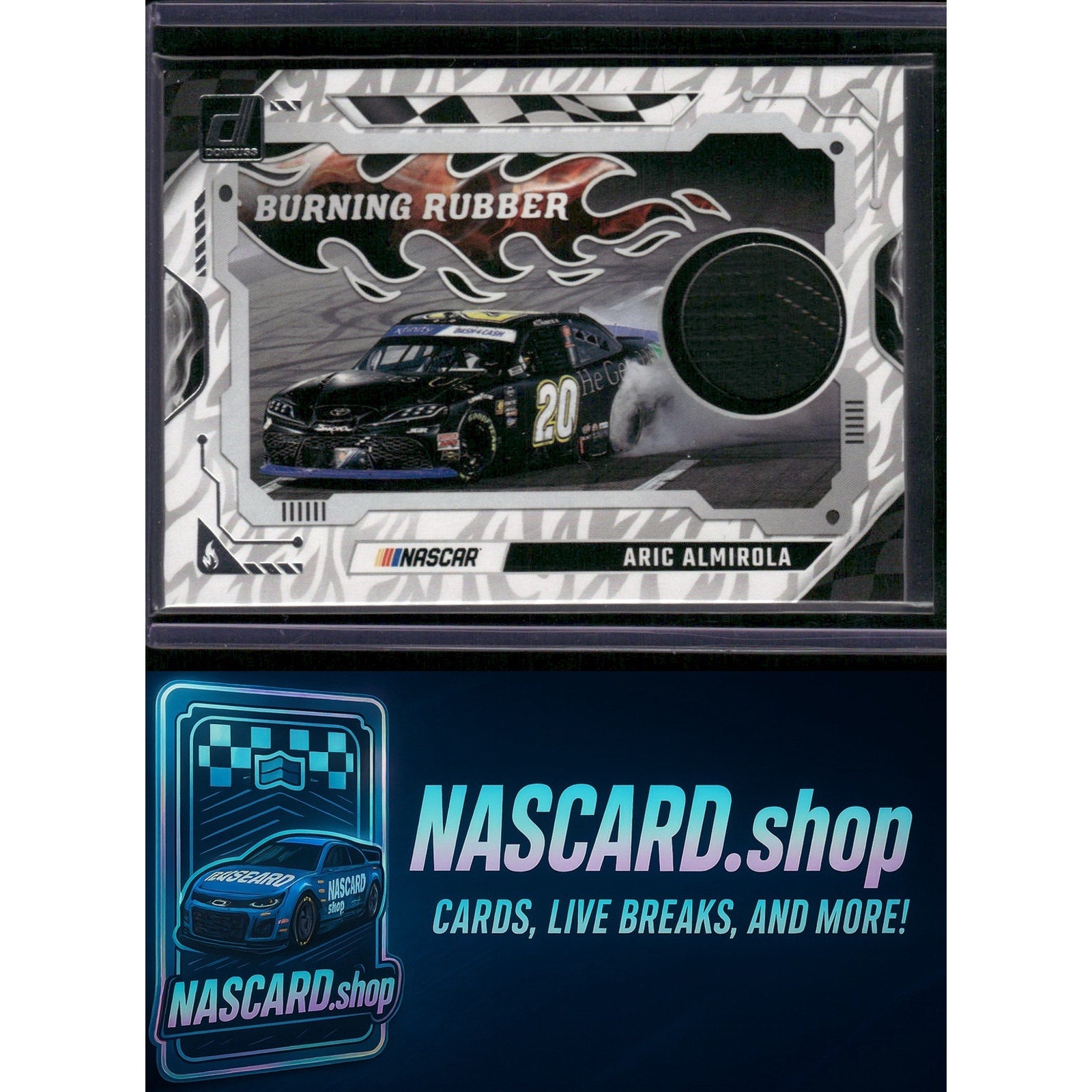 2025 Donruss #BRM-AAA Aric Almirola Burning Rubber Materials - NASCARD.shop