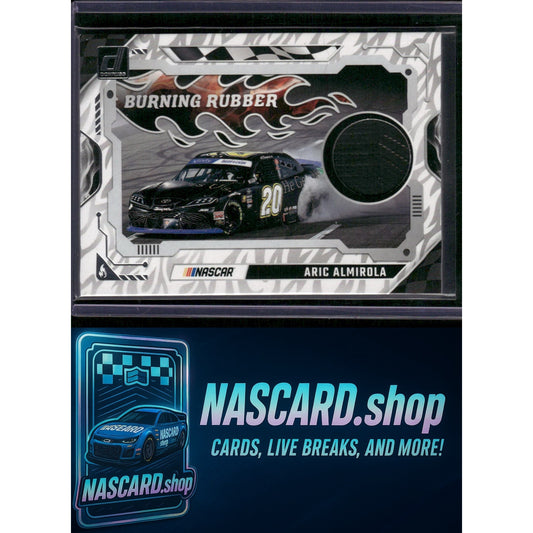 2025 Donruss #BRM-AAA Aric Almirola Burning Rubber Materials - NASCARD.shop