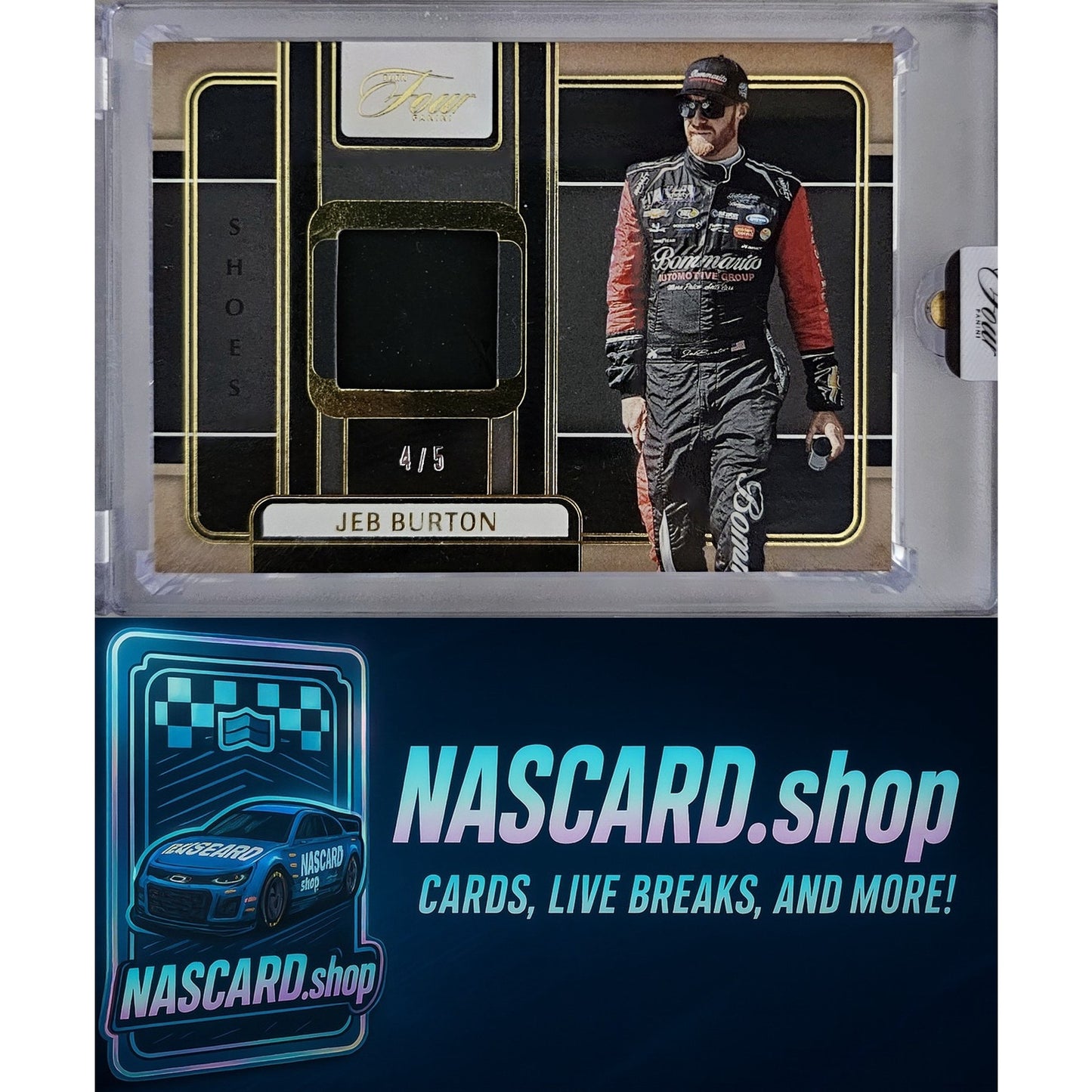 2025 Panini Turn Four #SH-JEB Jeb Burton Shoes Gold #/5