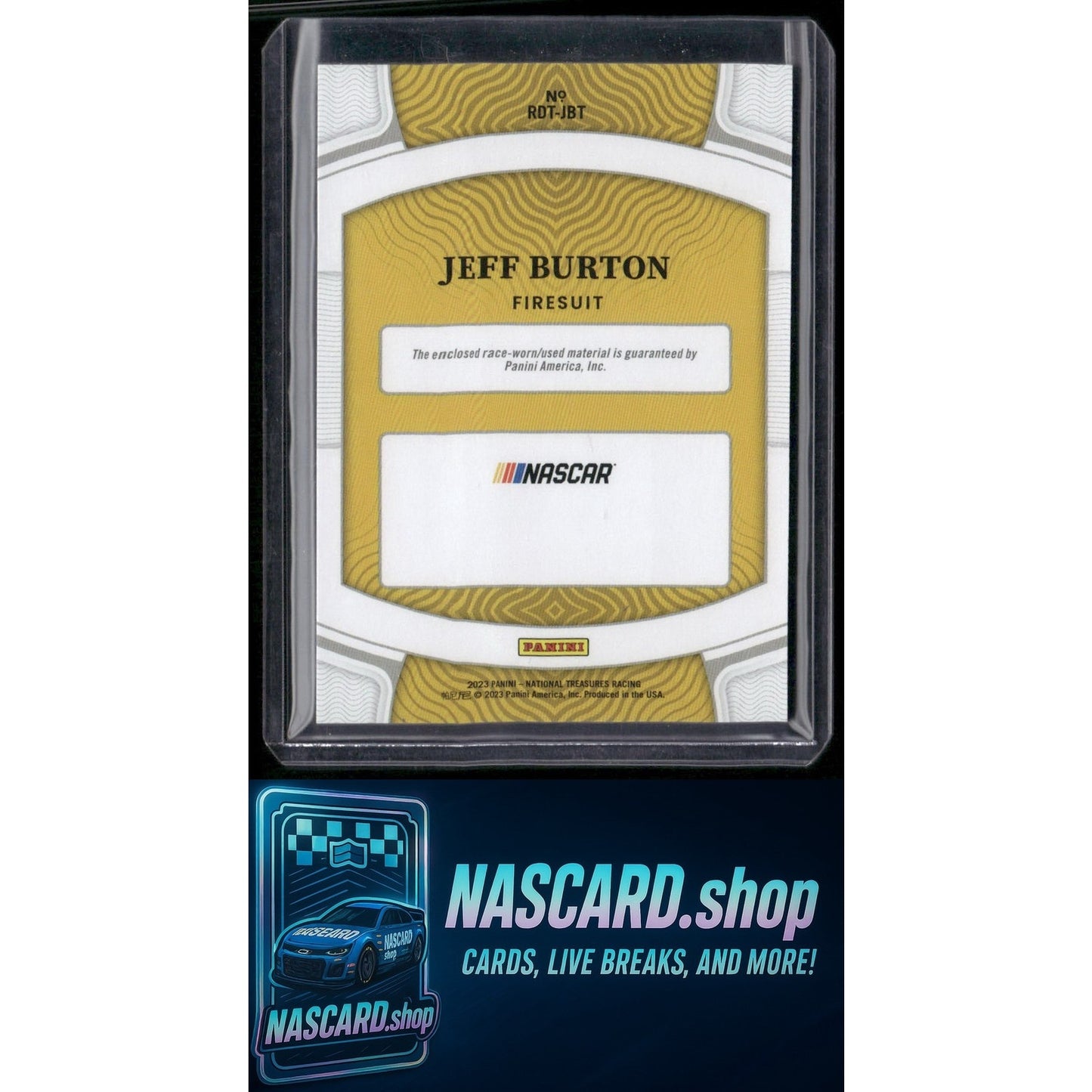 2023 Panini National Treasures Jeff Burton Race Day Treasures Firesuits #/99 - NASCARD.shop