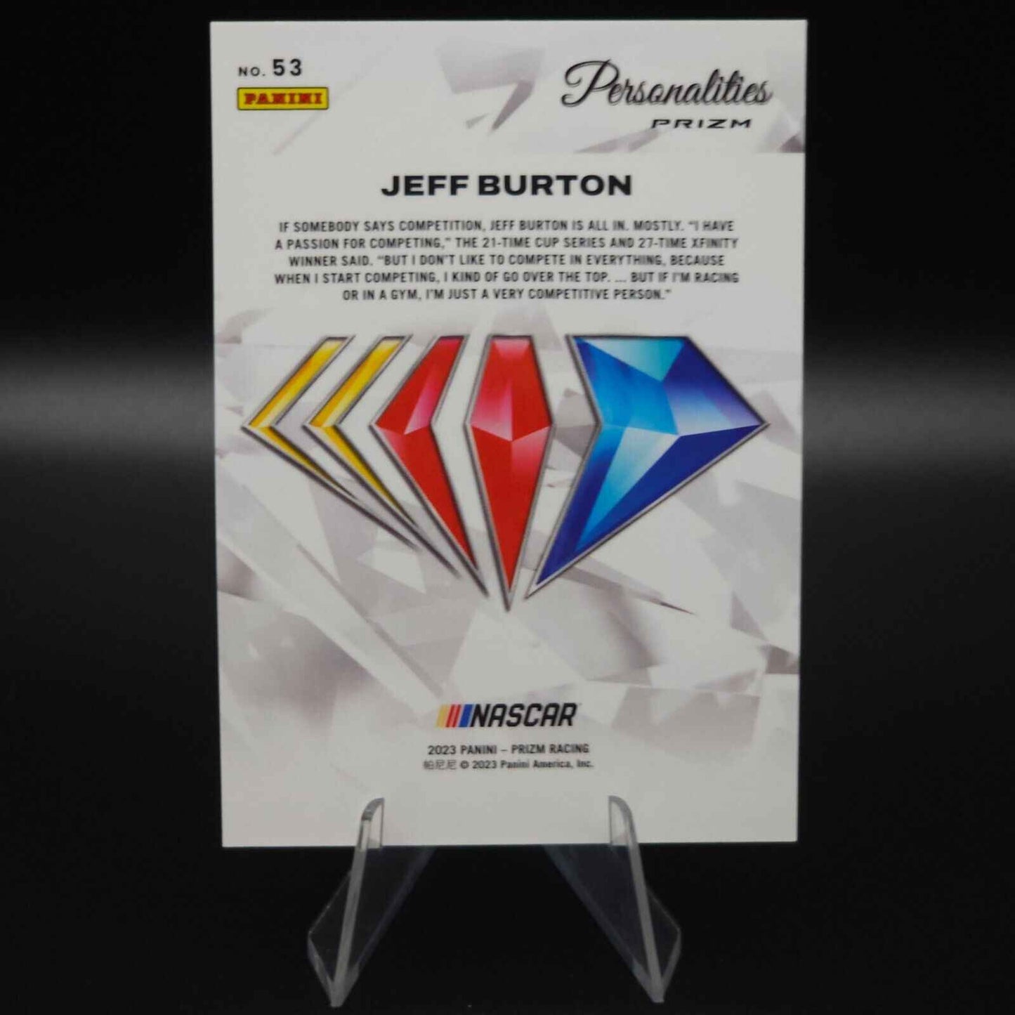 2023 Panini Prizm Racing - NASCAR 75th Anniversary Personalities #53 Jeff Burton - NASCARD.shop