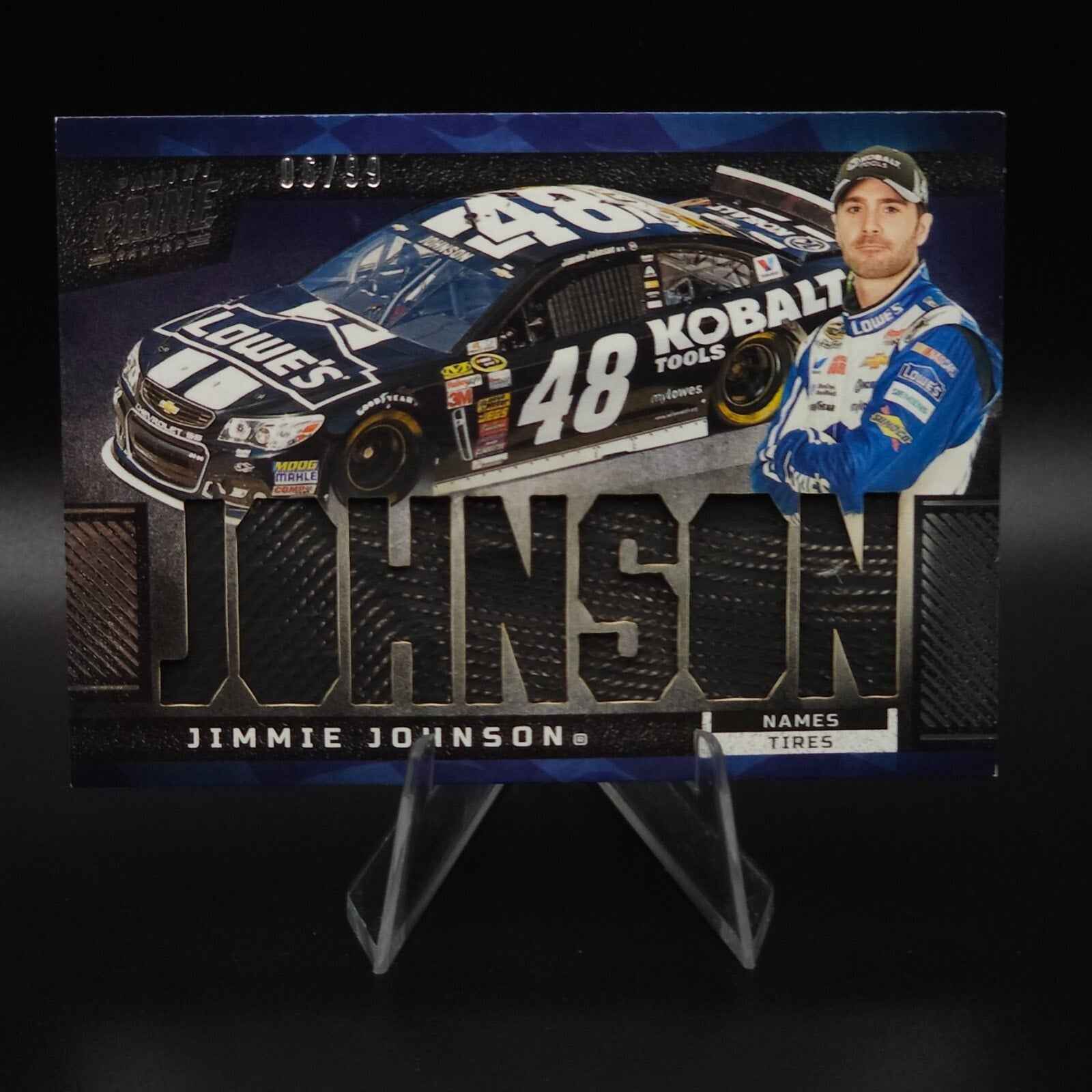 2023 Panini Prime - Names Jimmie Johnson #N-JJO Tires 06/99 (MEM) - NASCARD.shop