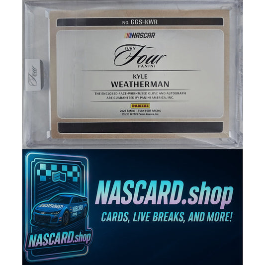2025 Panini Turn Four #GGS-KWR Kyle Weatherman Get a Grip Signatures Blue #/20