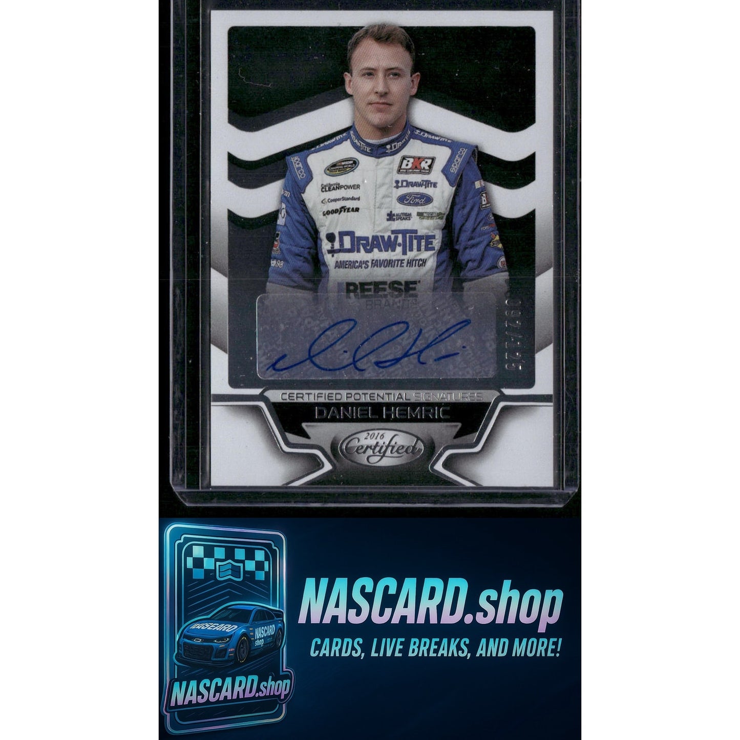 2016 Panini Certified #CP-DH Daniel Hemric Certified Potential Signatures #/125