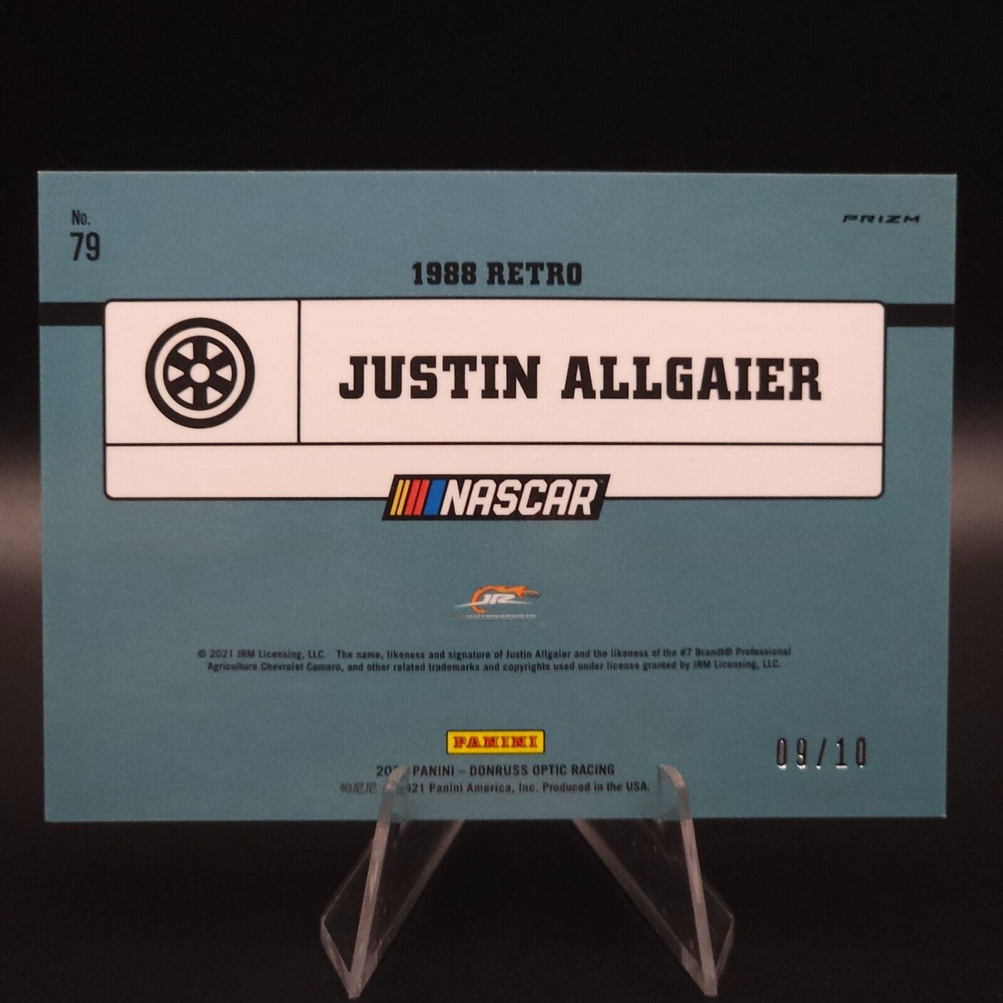 2021 Panini Donruss NASCAR - Retro 1988 Justin Allgaier #79 Optic Gold /10