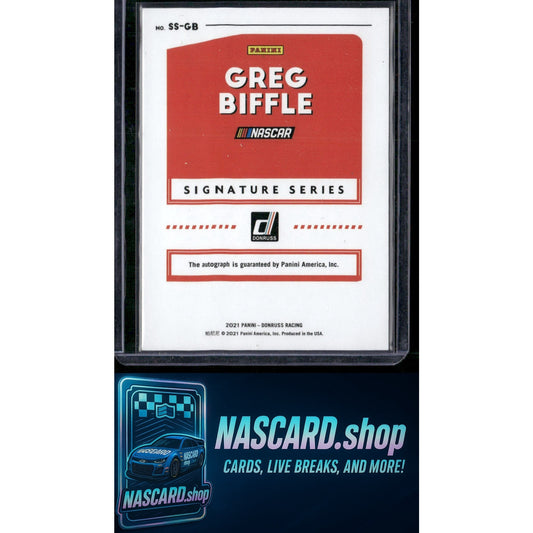 2021 Donruss #SS-GB Greg Biffle Signature Series - NASCARD.shop