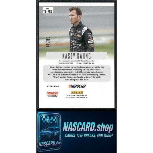 2024 Panini Prizm #TS-KKE Kasey Kahne Throwback Signatures Red #/60