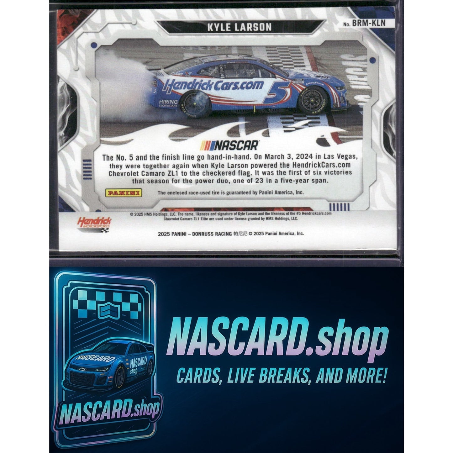 2025 Donruss #BRM-KLN Kyle Larson Burning Rubber Materials