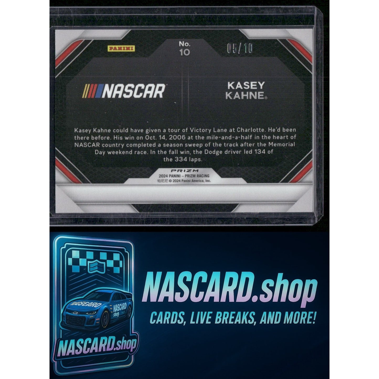 2024 Panini Prizm #10 Kasey Kahne Victory Lane Gold #05/10