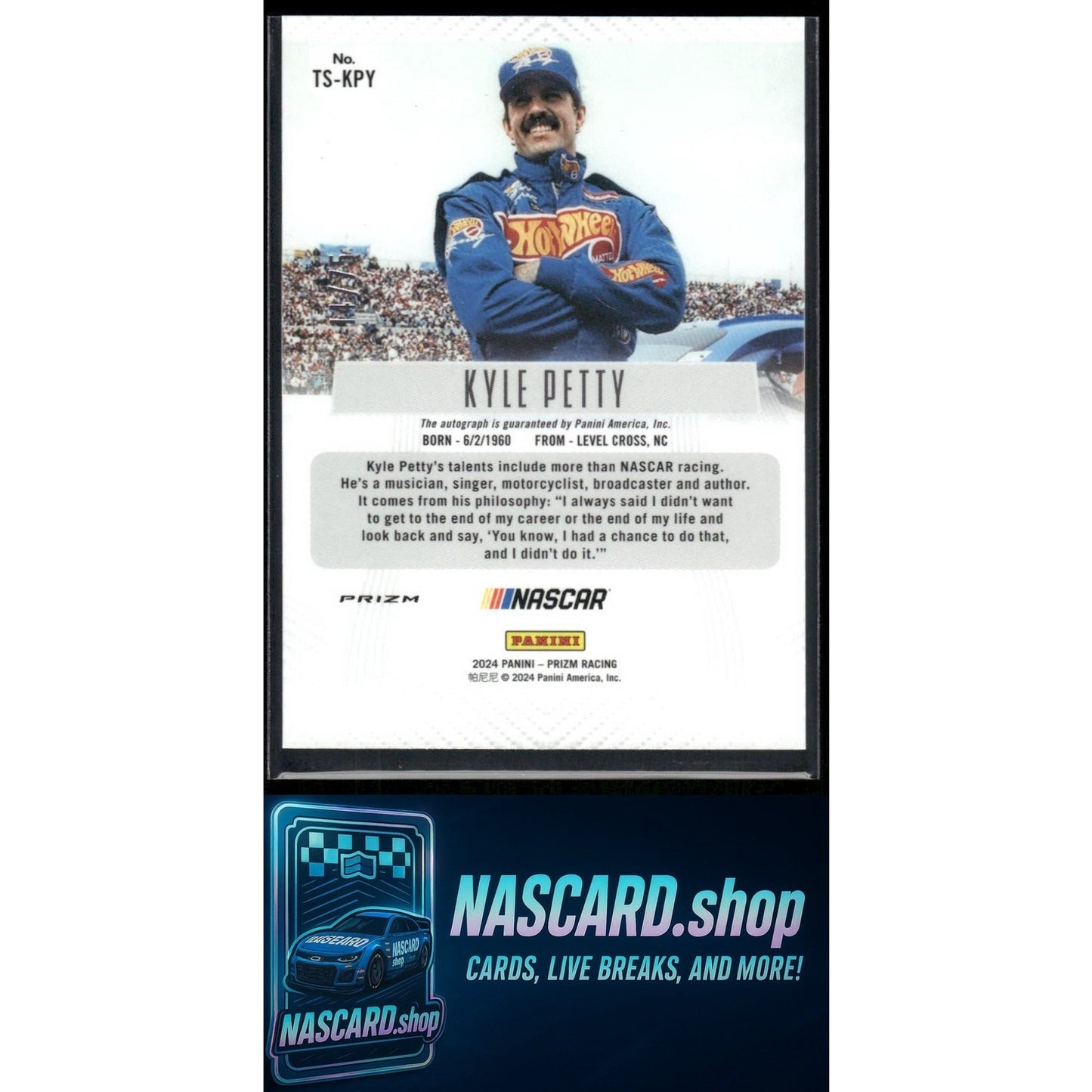2024 Panini Prizm #TS-KPY Kyle Petty Throwback Signatures Red #/75