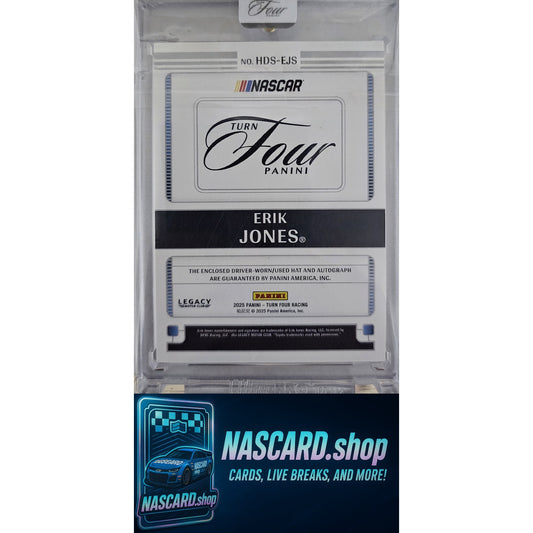 2025 Panini Turn Four #HDS-EJS Erik Jones Hat Dance Signatures Red #/15