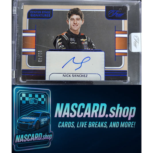 2025 Panini Turn Four #CSS-NSZ Nick Sanchez Center Stage Signatures Blue #01/49