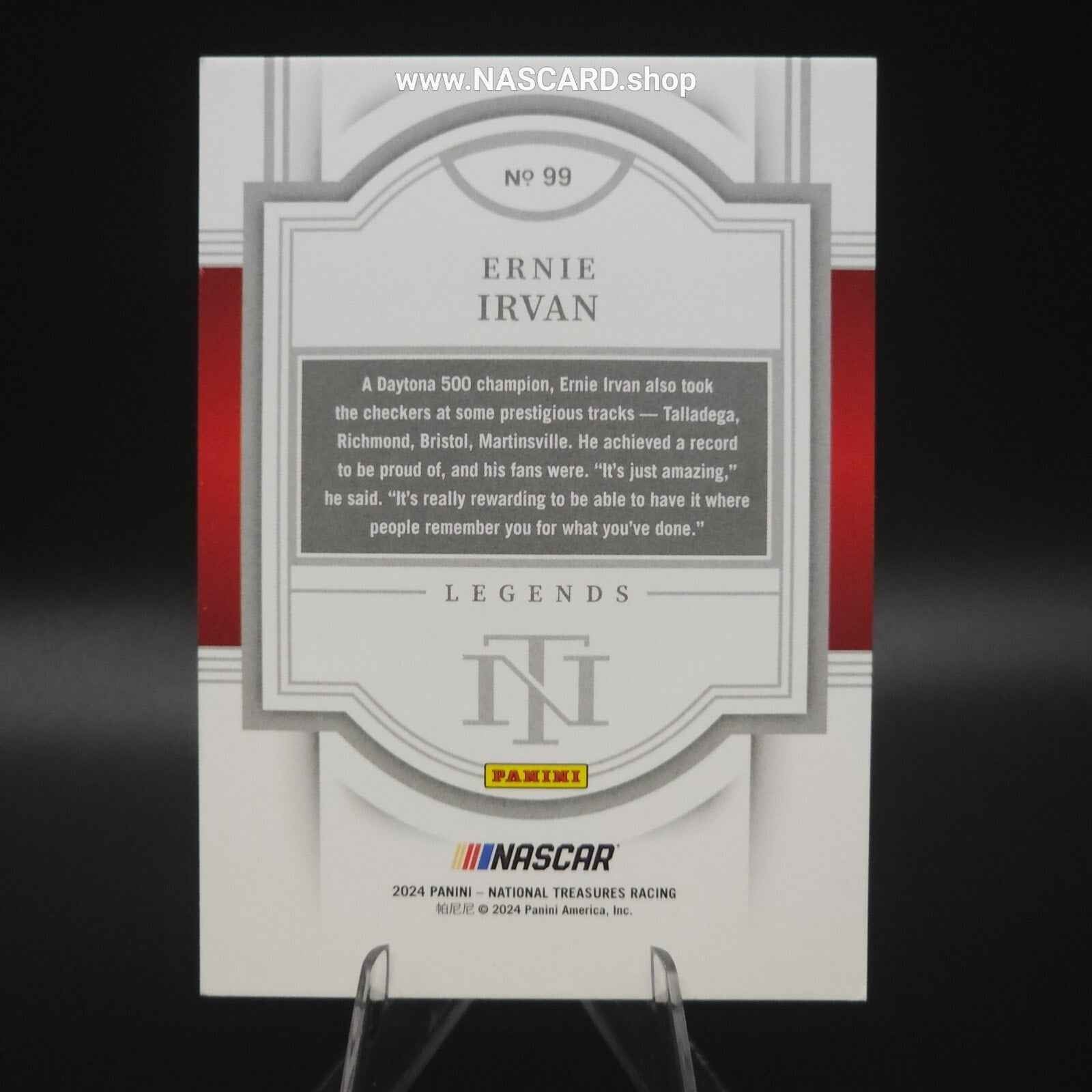 2024 Panini National Treasures Legends #99 Ernie Irvin 24/49 - NASCARD.shop