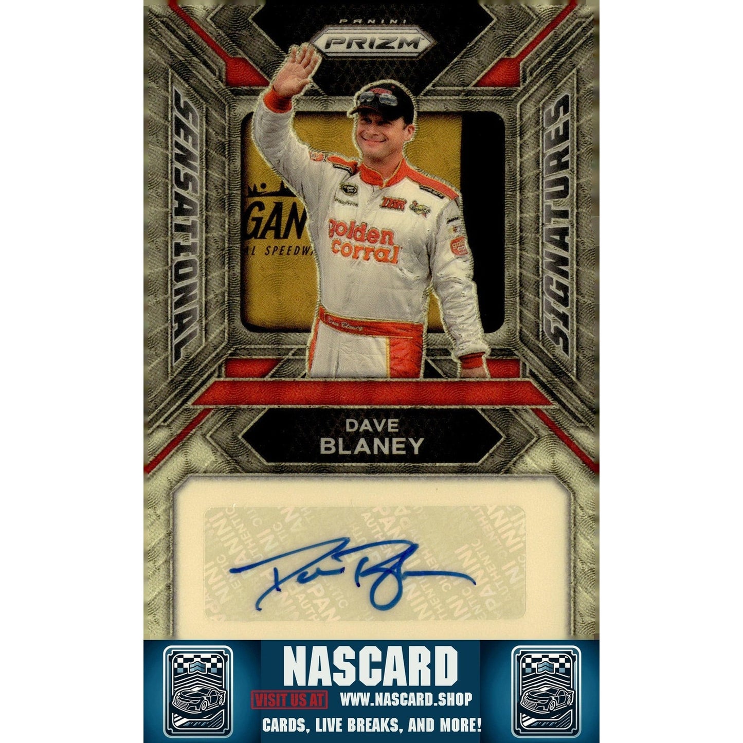 2024 Panini Prizm #SS-DBY Dave Blaney Sensational Signatures Gold Vinyl 1/1 - NASCARD.shop