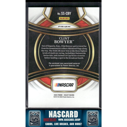 2024 Panini Select #SS-CBY Clint Bowyer Selective Swatches Flash Prizms - NASCARD.shop