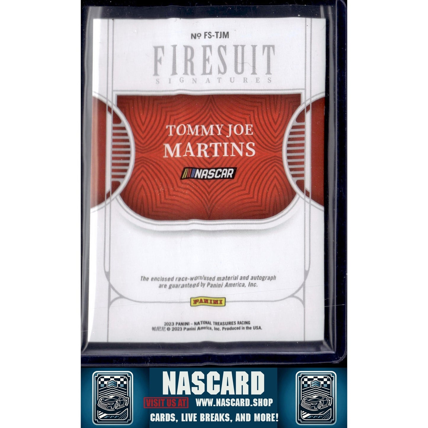 2024 Panini National Treasures Tommy Joe Martins 2023 Firesuit Signatures #/99 - NASCARD.shop