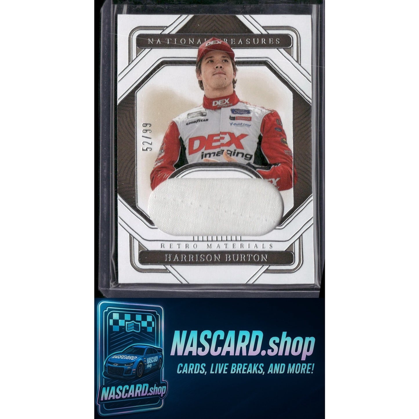 2023 Panini National Treasures Harrison Burton Retro Materials Firesuits #/99 - NASCARD.shop