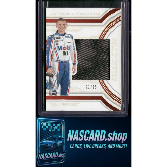 2024 Panini National Treasures #SS-CBY Clint Bowyer Silhouettes Holo Silver #/25 - NASCARD.shop