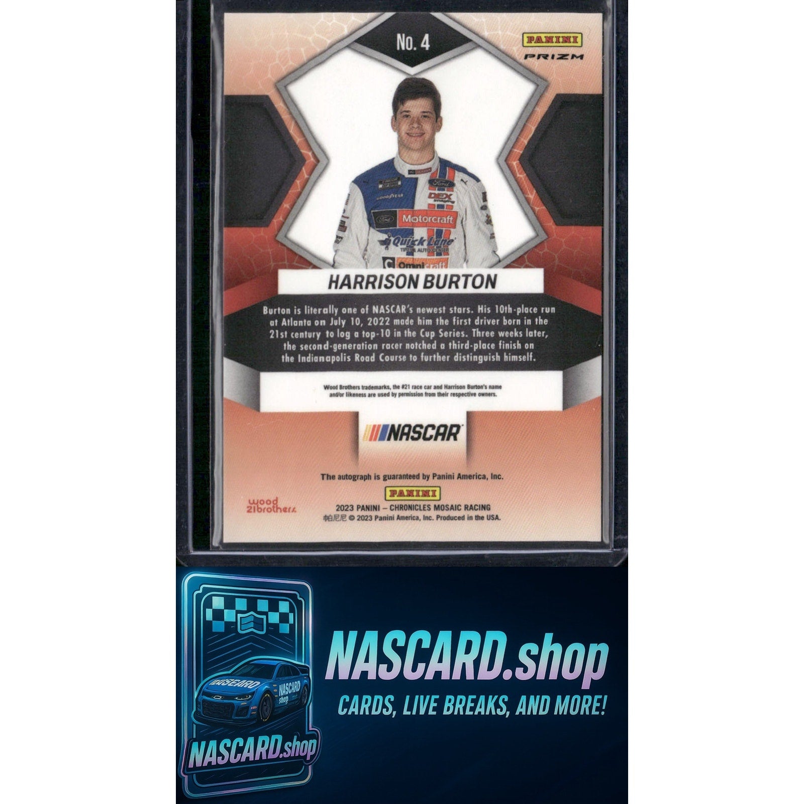 2023 Panini Chronicles #4 Harrison Burton Mosaic Autographs - NASCARD.shop
