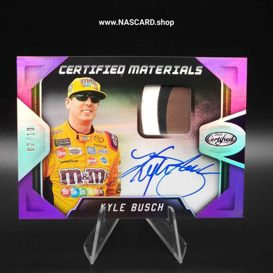 2018 Panini Certified Certified Materials Signature Mirror Purple Kyle Busch /10 - NASCARD.shop