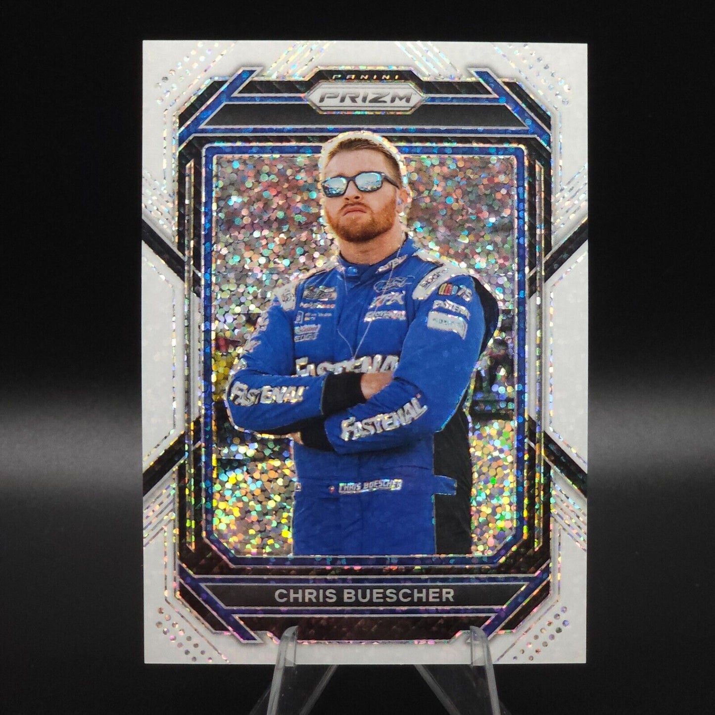 2023 Panini Prizm - White Sparkle Prizm #62 Chris Buescher - NASCARD.shop