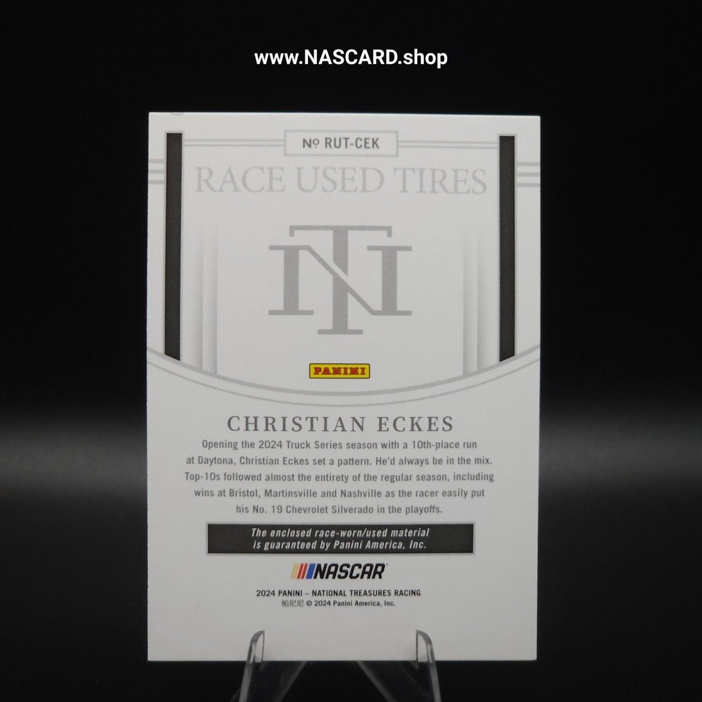 2024 National Treasures Race Used Tires Blue Christian Eckes /75