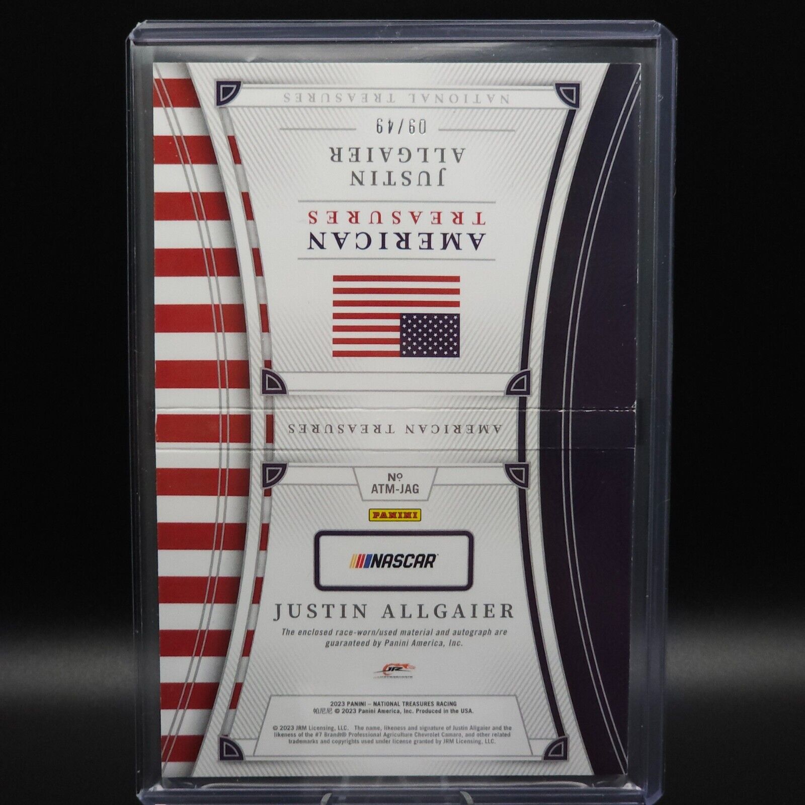 2023 National Treasures American Treasures Auto Booklet Justin Allgaier /49 - NASCARD.shop