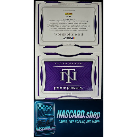 2022 Panini National Treasures Jimmie Johnson Jumbo Tire Signature Booklet #/25
