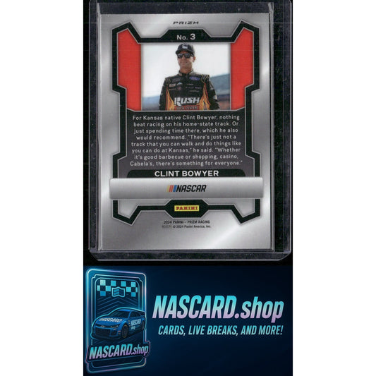 2024 Panini Prizm #3 Clint Bowyer White Sparkle - NASCARD.shop