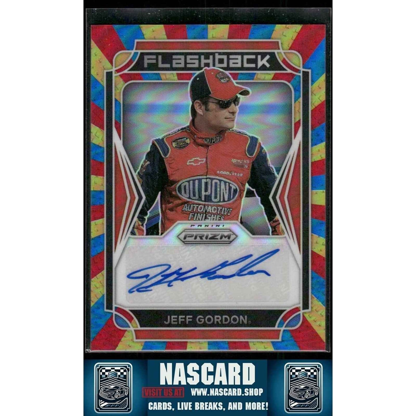 2022 Panini Prizm Racing Flashback Autographs Rainbow Prizm Jeff Gordon 4/5