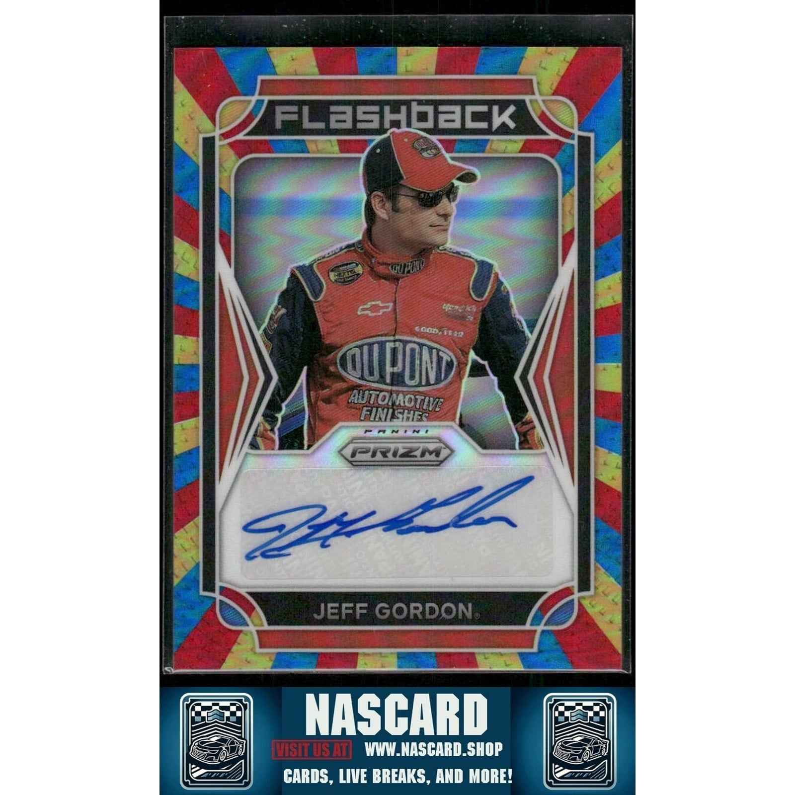 2022 Panini Prizm Racing Flashback Autographs Rainbow Prizm Jeff Gordon 4/5