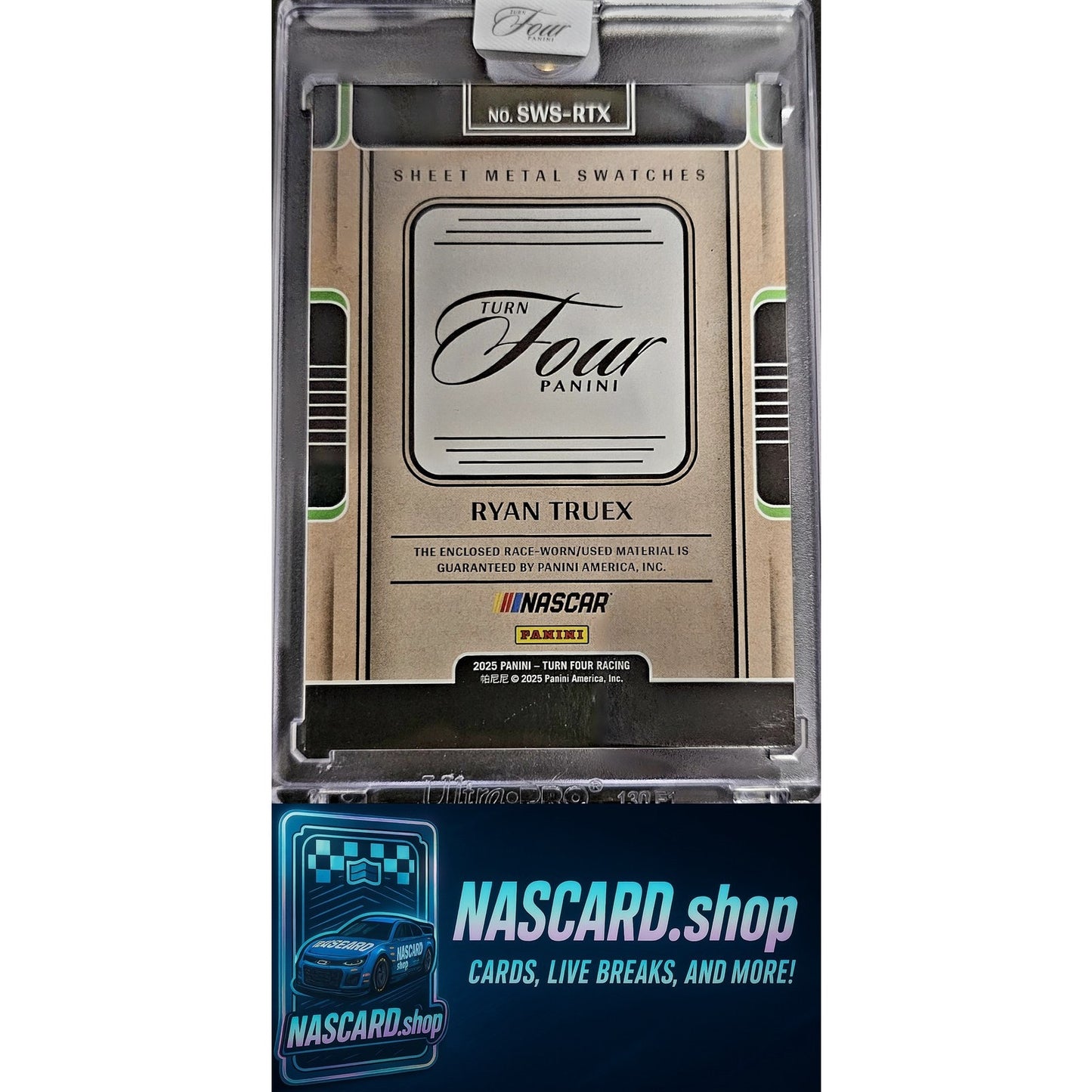 2025 Panini Turn Four Racing #SWS-RTX Ryan Truex Sheet Metal Swatches #/75