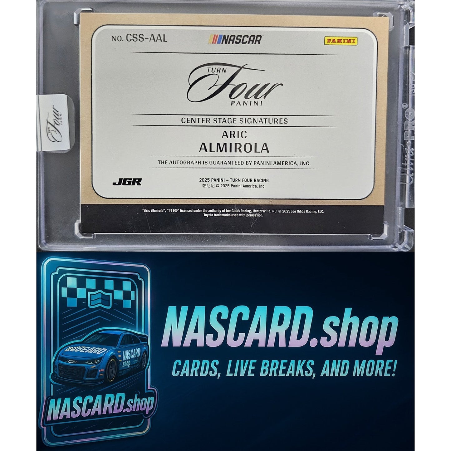 2025 Panini Turn Four Aric Almirola Center Stage Signatures Holo Gold #/5