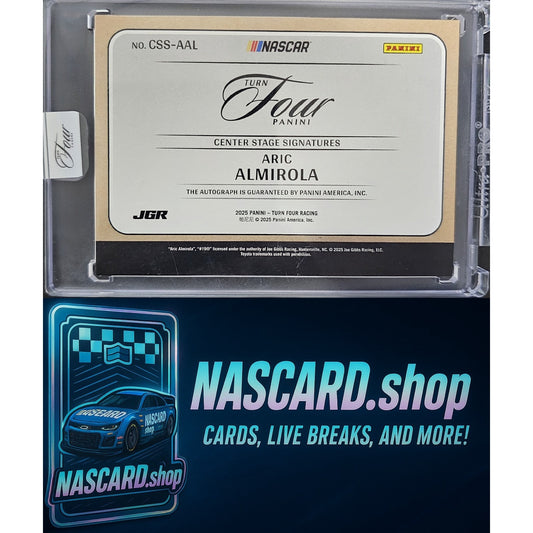 2025 Panini Turn Four Aric Almirola Center Stage Signatures Holo Gold #/5