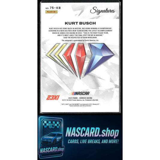 2023 Panini National Treasures Kurt Busch NASCAR 75th Anniversary Signatures