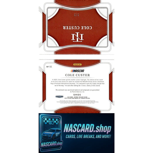 2023 National Treasures Cole Custer Jumbo Shoe Strap Signature Booklet #/2
