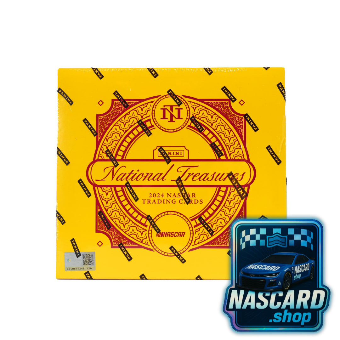2024 Panini National Treasures NASCAR™ Racing Hobby Box – Avg. 8 Auto/Relic Hits & 2 Inserts (1 Pack / 10 Cards)2024 Panini National Treasures Racing Trading Card Box (Hobby)