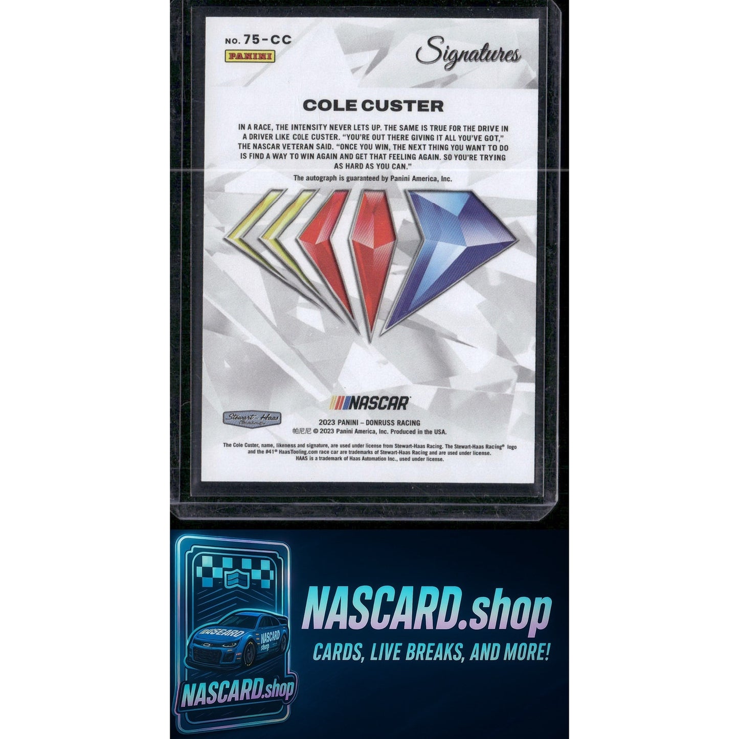 2023 National Treasures #75-CC Cole Custer NASCAR 75th Anniversary Signatures