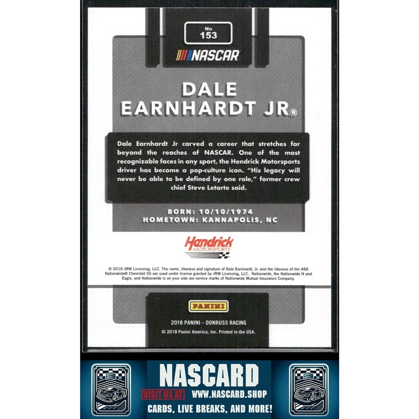 2018 Panini Donruss NASCAR - Legends Buy Back Autographs Dale Earnhardt Jr. 3/5