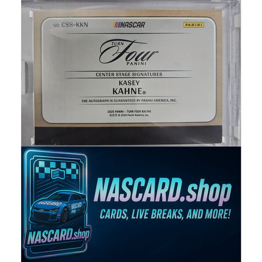 2025 Panini Turn Four #CSS-KKN Kasey Kahne Center Stage Signatures Purple #/25