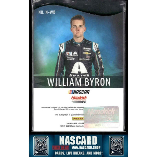 2019 Panini Prime - Prime Number Die-Cut Signatures Black William Byron 04/10 - NASCARD.shop