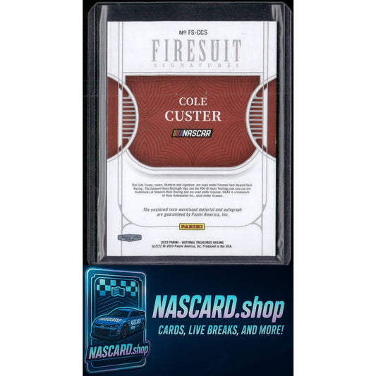 2023 Panini National Treasures #FS-CCS Cole Custer Firesuit Signatures #/99