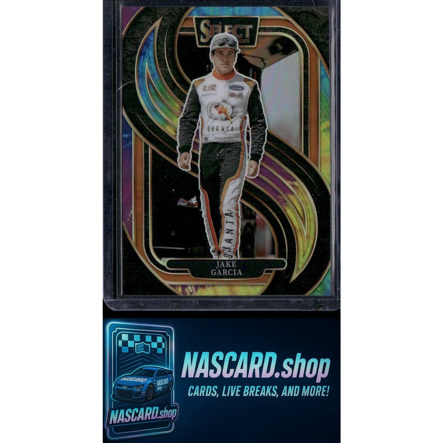 2025 Panini Select #232 Jake Garcia Tie-Dye Prizms #/25